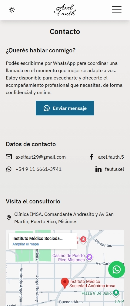 Vista principal del proyecto Axel Fauth