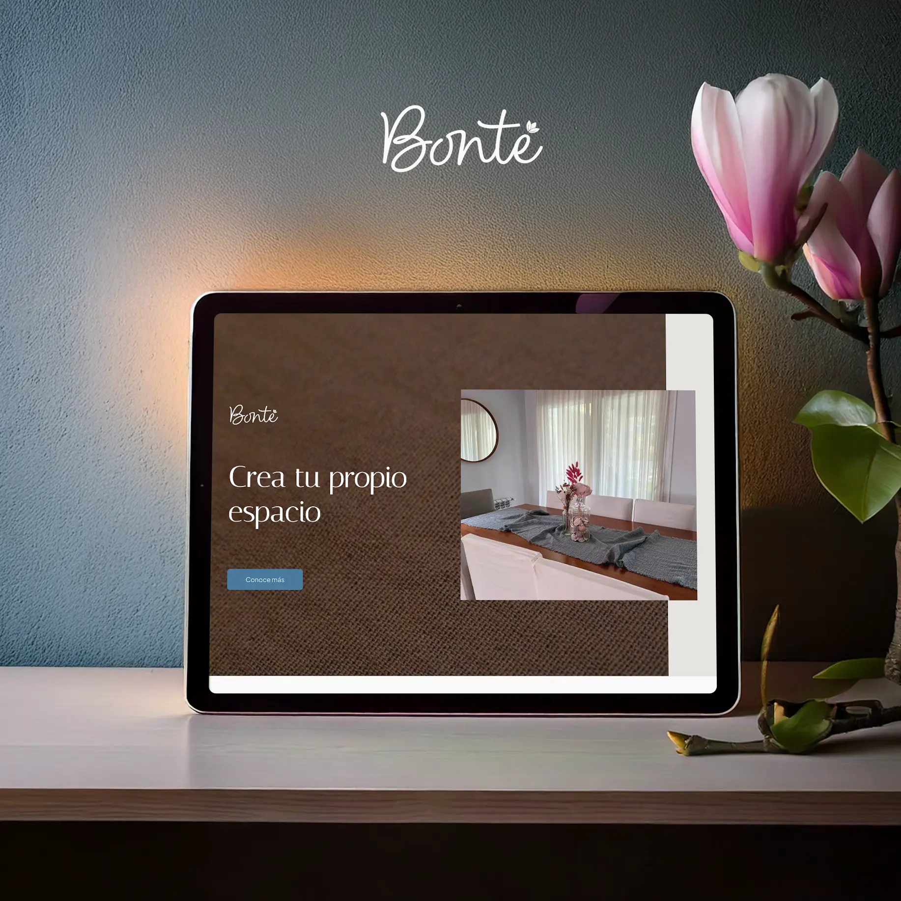 Vista principal del proyecto Bonté Deco mostrando la página de inicio