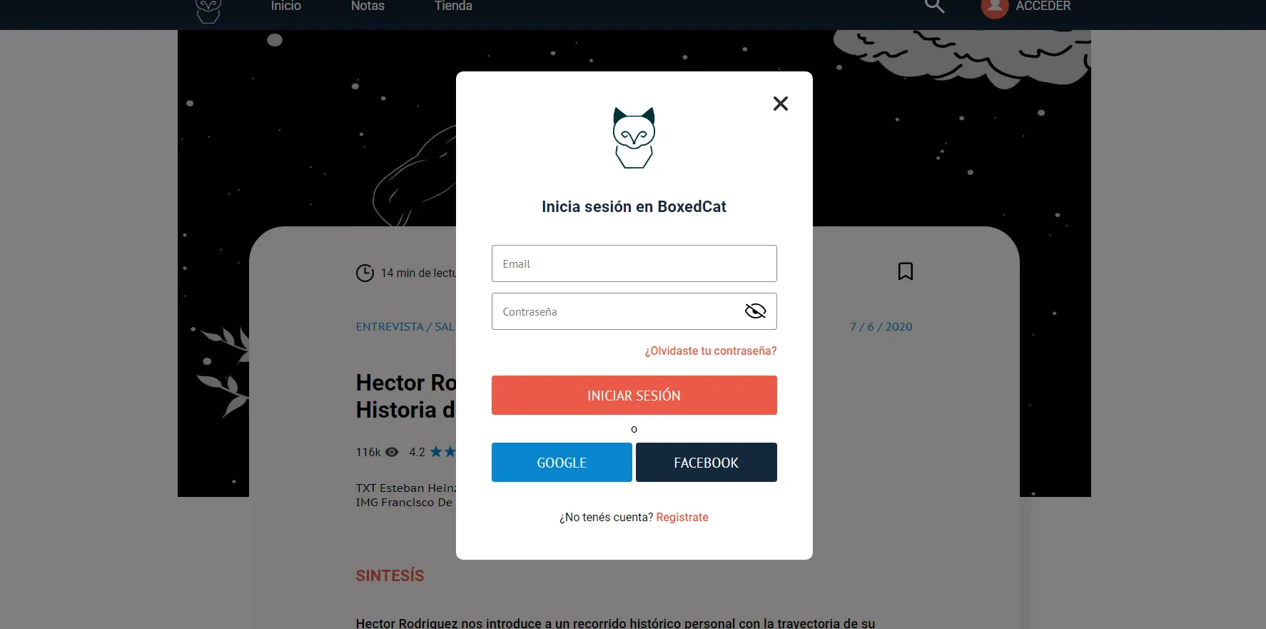 Imagen de la funcionalidad de guardar notas en Boxed Cat